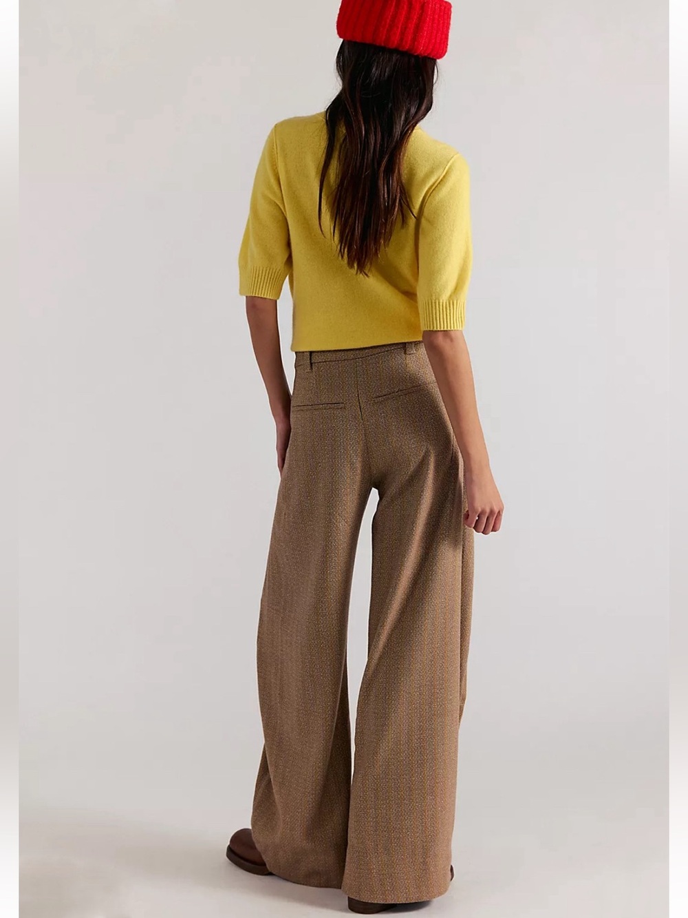 Free people Herringbone Barrel Trousers NEW - Picture 4 of 5